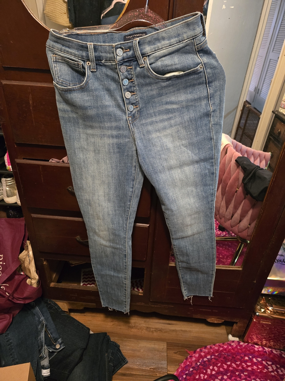 Lucky Brand Light Blue Skinny Jeans with Button-Fly